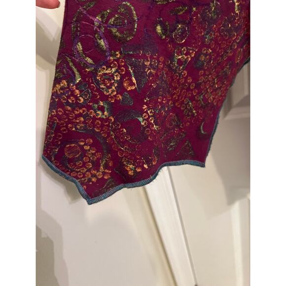 Bread Button Front Cotton Stretch L Asymmetrical 3/4 Sleeve Blouse Top Earthy - Picture 4 of 9